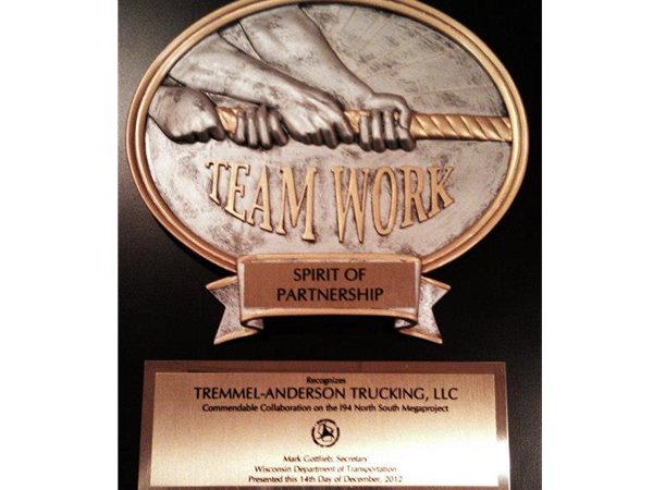 Tremmel-Anderson Trucking Spirit of Partnership Award